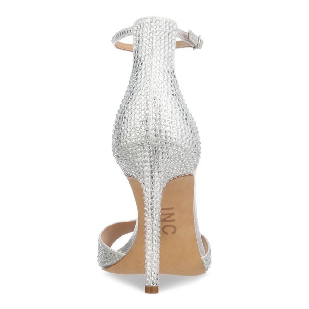 INC Womens Silver Embellished Firah Round Toe Stiletto Heeled Sandal 6 M - Picture 3 of 4